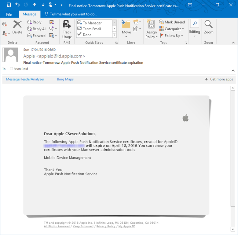 Renewing Apple Apn For Office 365 Mobile Device Management C7 Solutions