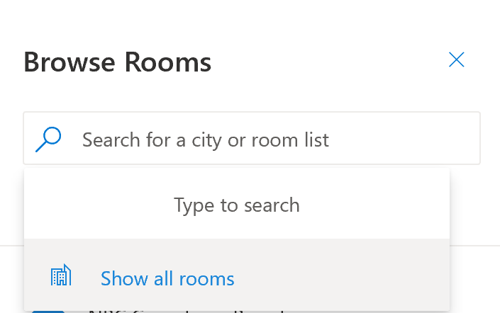 Browse rooms dialog