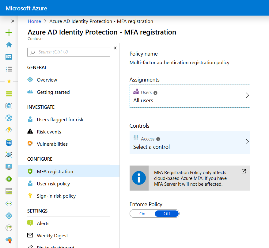 Azure AD P2 MFA Registration