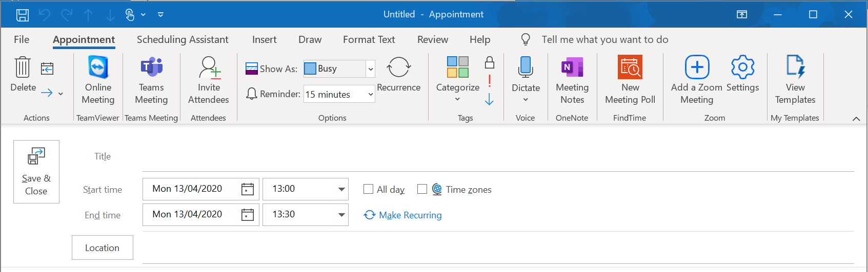 how to set up a zoom meeting on outlook