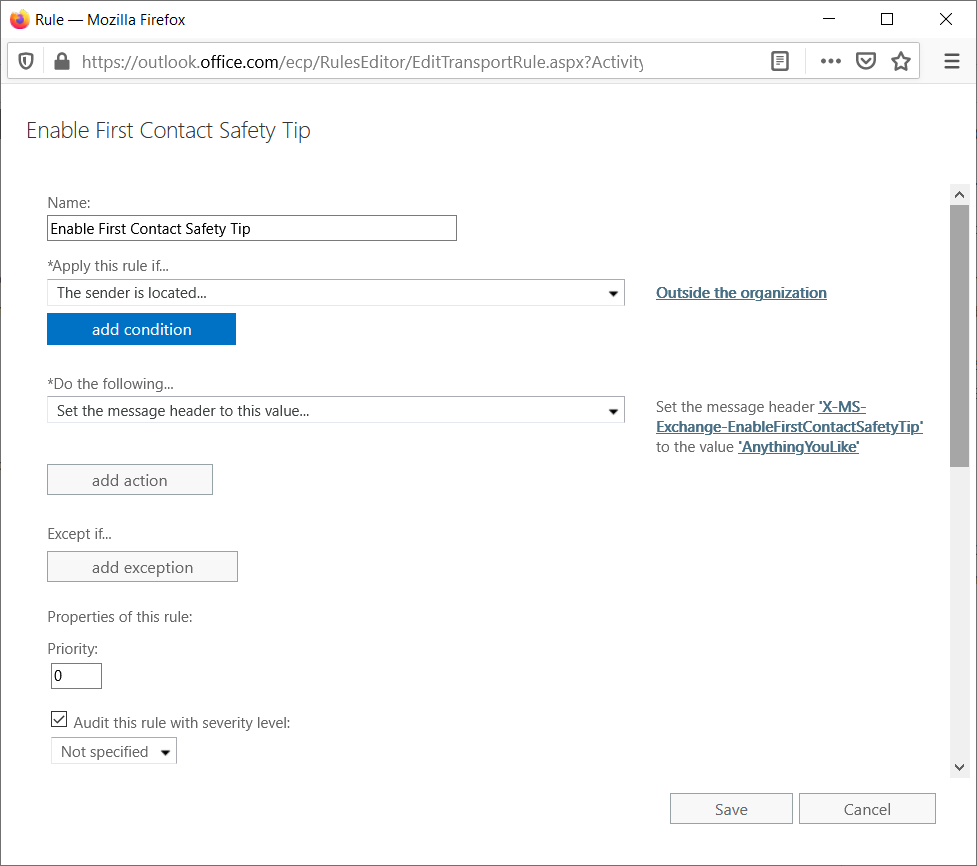 Exchange Online Warning On Receipt Of New Email Sender C7 Solutions