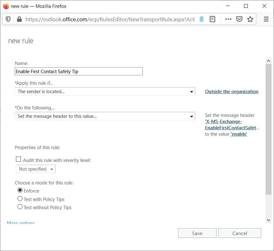 Exchange Online Warning On Receipt Of New Email Sender C7 Solutions